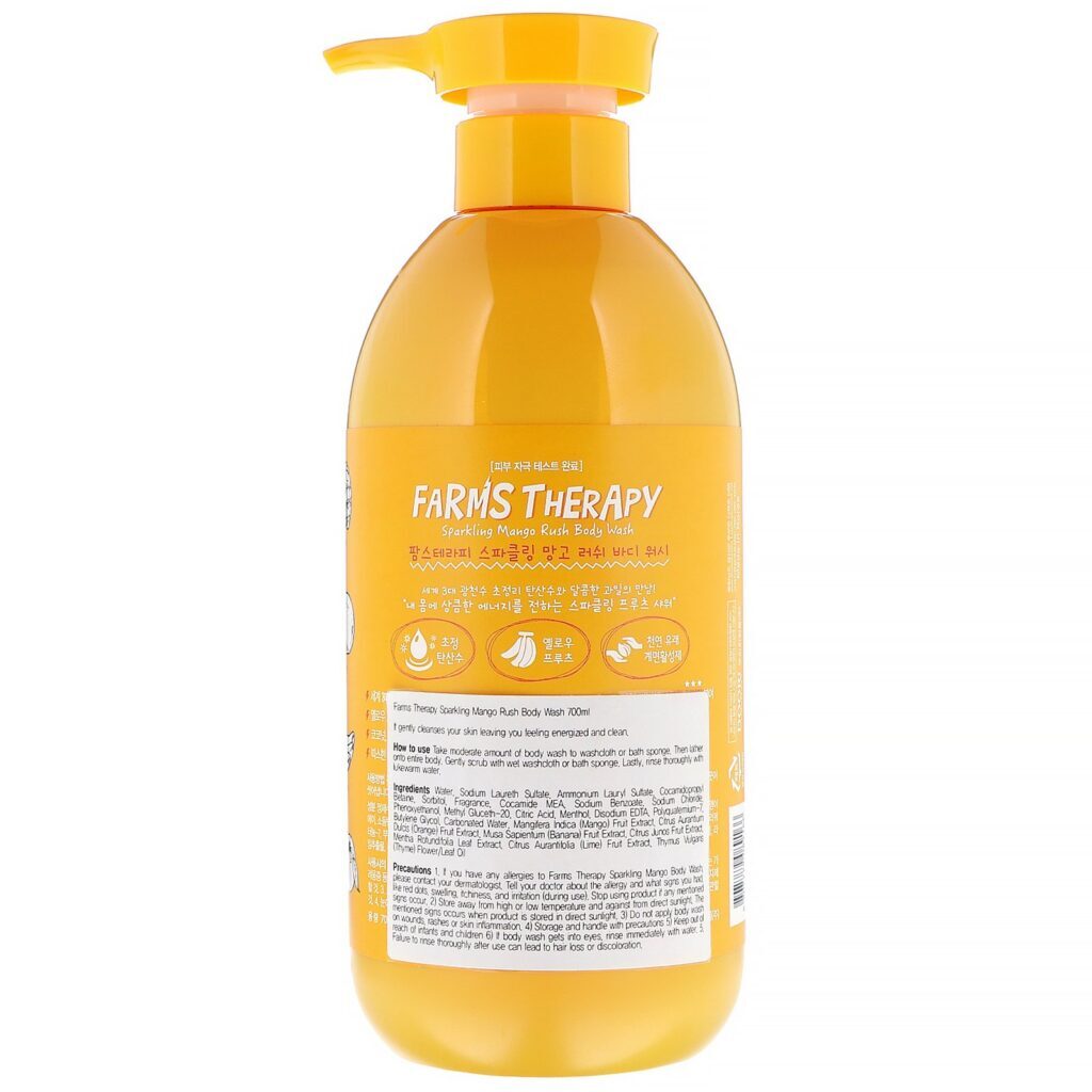 Doori Cosmetics, Farms Therapy, Sabonete líquido espumante para o corpo, Manga adrenalina, 700 ml - Imagem 2
