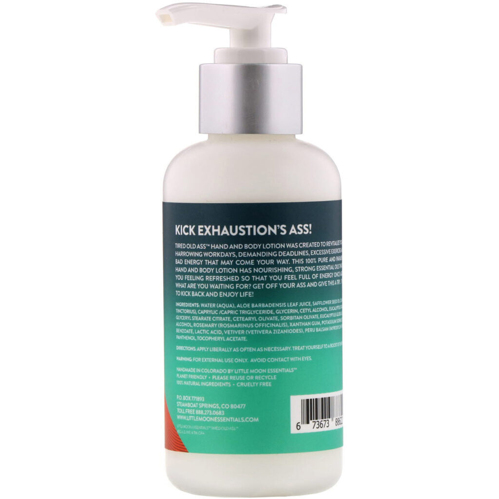 Little Moon Essentials, Tired Old Ass, Hand and Body Lotion, 4 oz (113 g) - Imagem 2