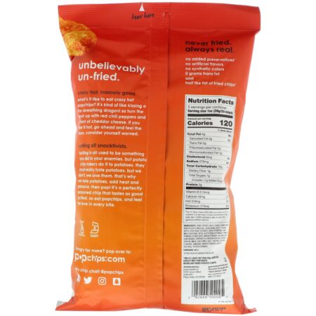 Popchips, Batata Chips, Crazy Hot, 5 oz (142 g) - Image 2