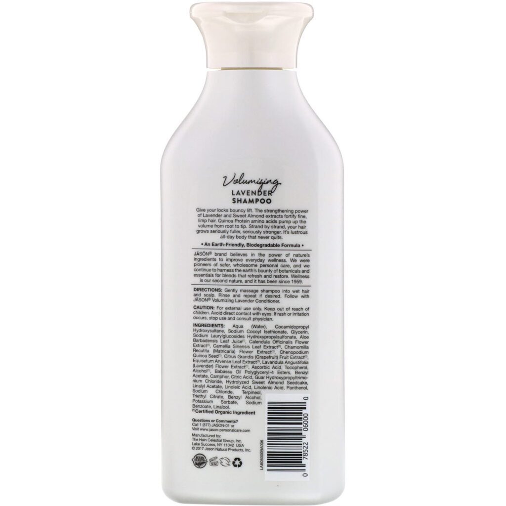 Jason Natural, Shampoo Natural Puro, Lavanda Volumizadora, 16 fl oz (473 ml) - Imagem 2