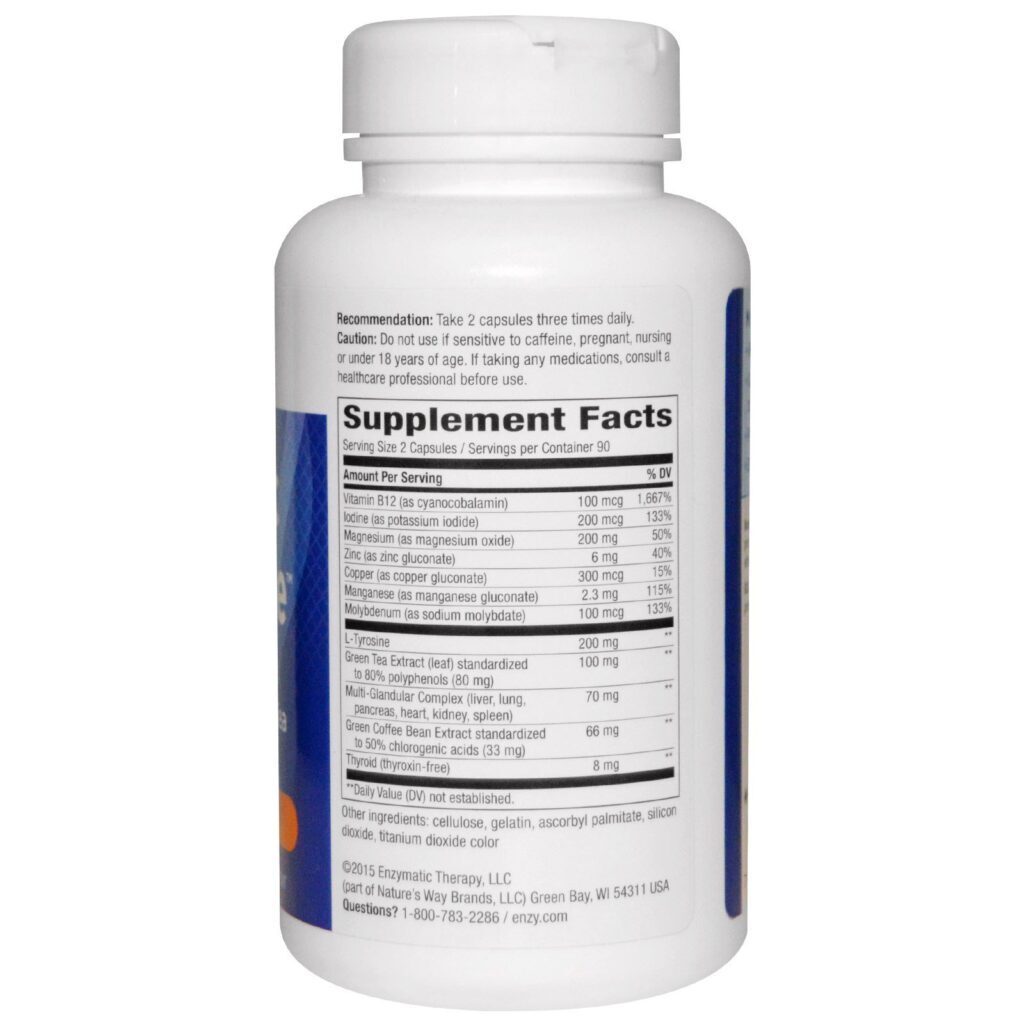 Nature's Way, Metabolic Advantage, Fórmula para a Tireóide com Café Verde e Chá Verde, Metabolismo, 180 Cápsulas - Imagem 2