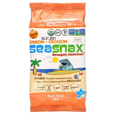 SeaSnax, Pegue & Leve, Lanche Orgânico Premium de Alga Marinha Torrada, 6 Pacotes, 0,18 oz (5 g) Cada - Image 3