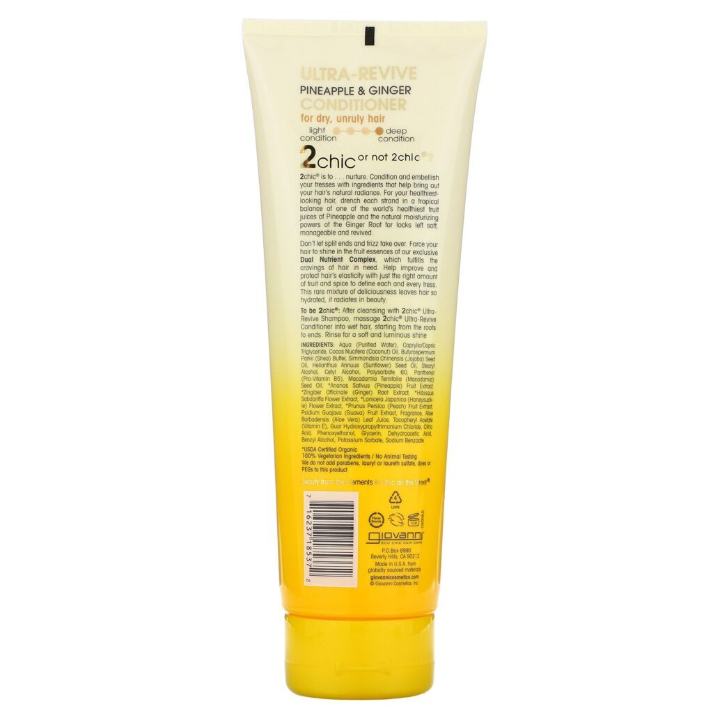 Giovanni, 2chic, Condicionador Ultra-Revive, Para Cabelos Secos e Rebeldes, Abacaxi e Gengibre, 8,5 fl oz (250 ml) - Imagem 2