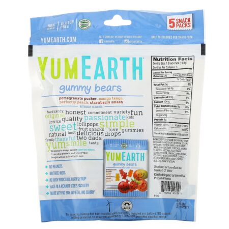 YumEarth, Ursinhos de Goma, Sabores Variados, 5 Pacotes de Lanche, 19,8 g (0,7 oz) Cada - Image 2