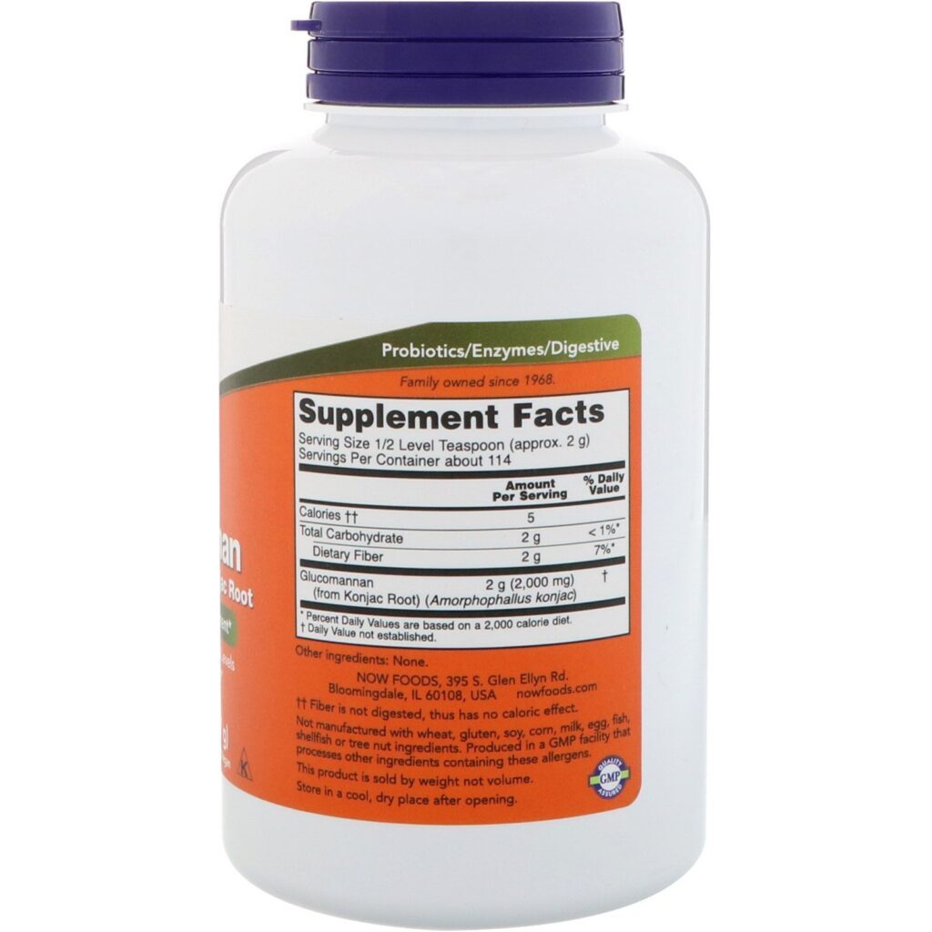 Now Foods, Glucomannan, Pure Powder, 227 g (8 oz) - Imagem 2
