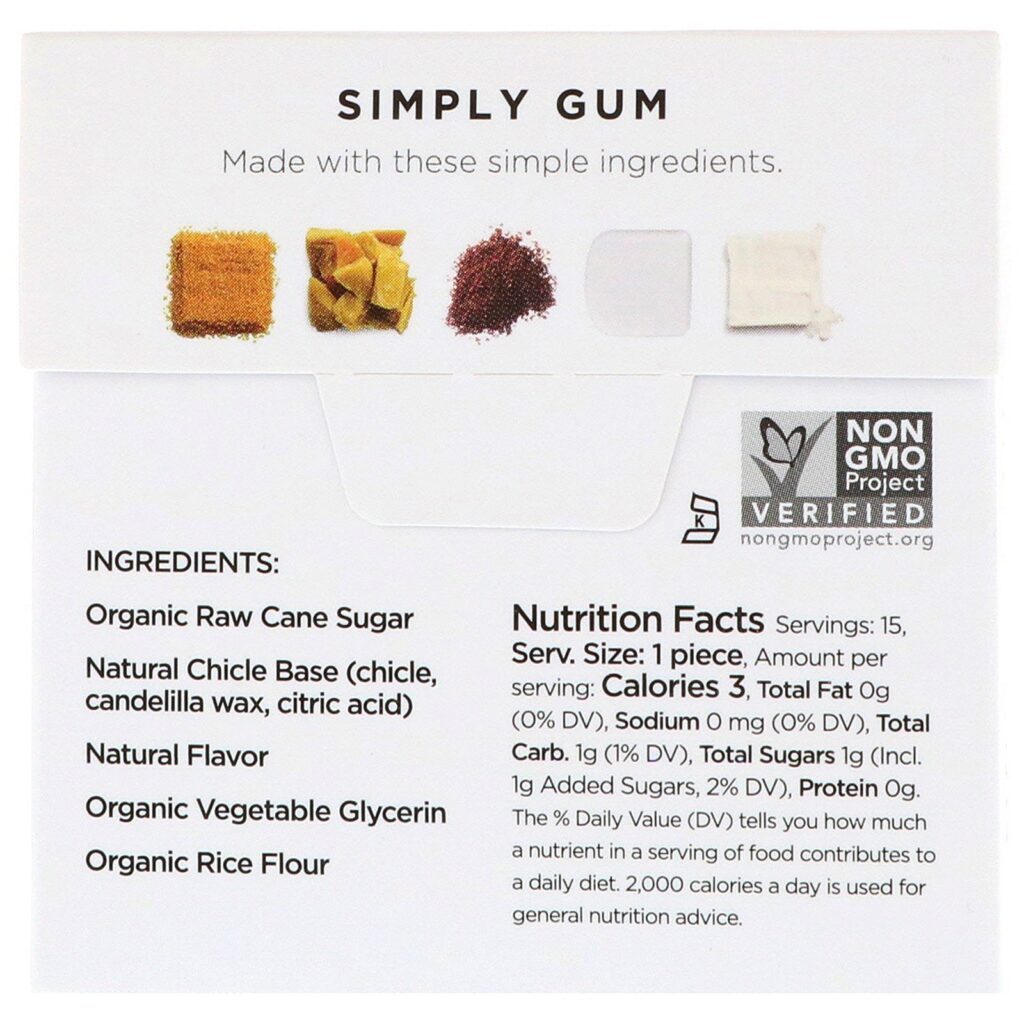 Simply Gum, Goma de Mascar, Café Natural, 15 Gomas - Imagem 2