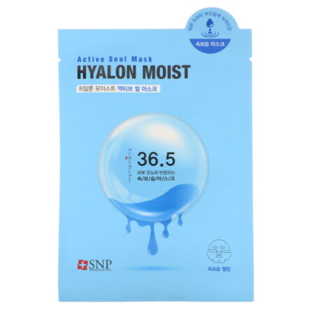 SNP, Hyalon Moist, Active Seal Mask, 5 Sheets, 1.11 fl oz (33 ml) Each - Image 3