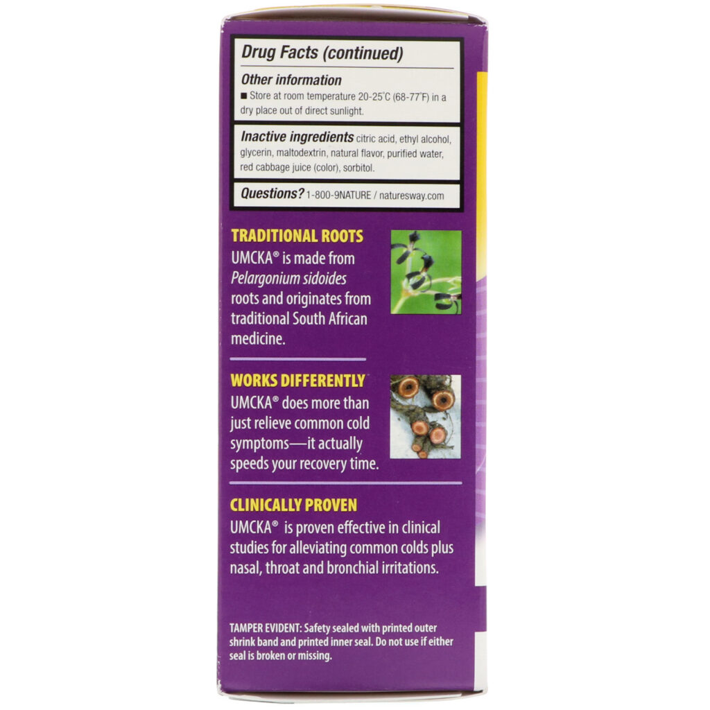 Nature's Way, Umcka, ColdCare, Xarope Calmante, Sem Açúcar, Sabor Uva, 120 ml (4 oz) - Imagem 3