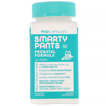 SmartyPants, Cápsulas PhD, Fórmula para Pré-Natal, 60 Cápsulas Veganas