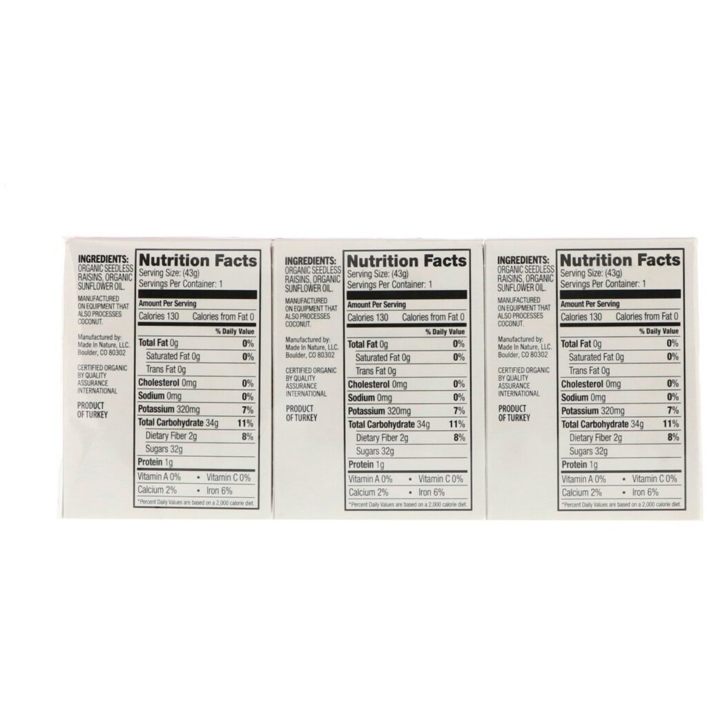 Made in Nature, Frutas secas orgânicas, passas, 6 pacotes, 42 g cada - Imagem 2