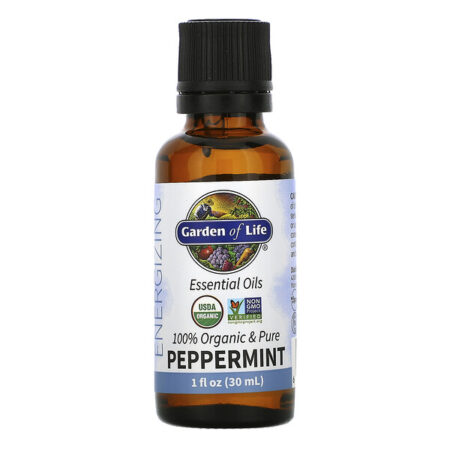 Garden of Life, 100% Organic & Pure, Essential Oils, Energizing, Peppermint, 1 fl oz (30 ml)