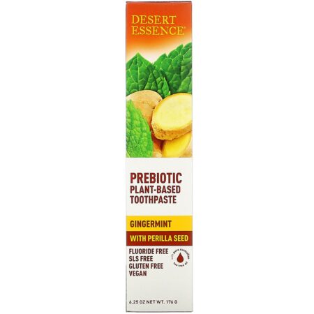 Desert Essence, Prebiotic, Plant-Based Toothpaste, Gingermint, 6.25 oz (176 g) - Image 2