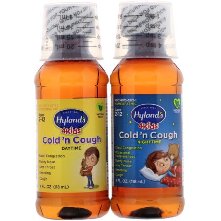 Hyland's, 4 Kids, Cold 'n Cough, Day & Night Value Pack, Age 2-12, 4 fl oz (118 ml) Each - Image 2