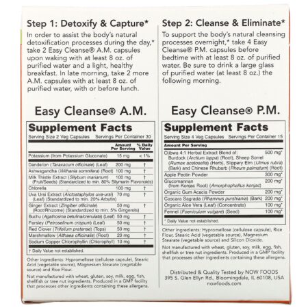 Now Foods, Limpeza Fácil, 2 Frascos, 60 Cápsulas Vegetarianas Cada - Image 2