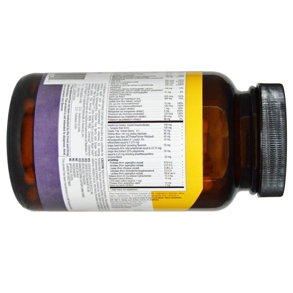 Country Life, Max for Women, Complexo Multivitamínico e Mineral, Sem Ferro, 120 Cápsulas Vegetais - Imagem 3