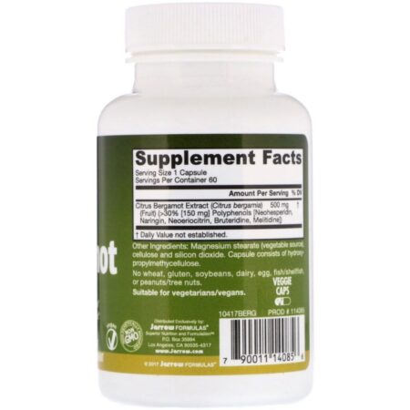 Jarrow Formulas, Citram Bergamota, 500 mg, 60 Cápsulas Vegetais - Imagem 2