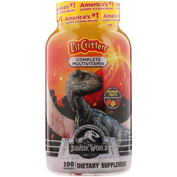 L'il Critters, Complete Multivitamin Gummies, Jurassic World, Natural Fruit Flavors, 190 Gummies