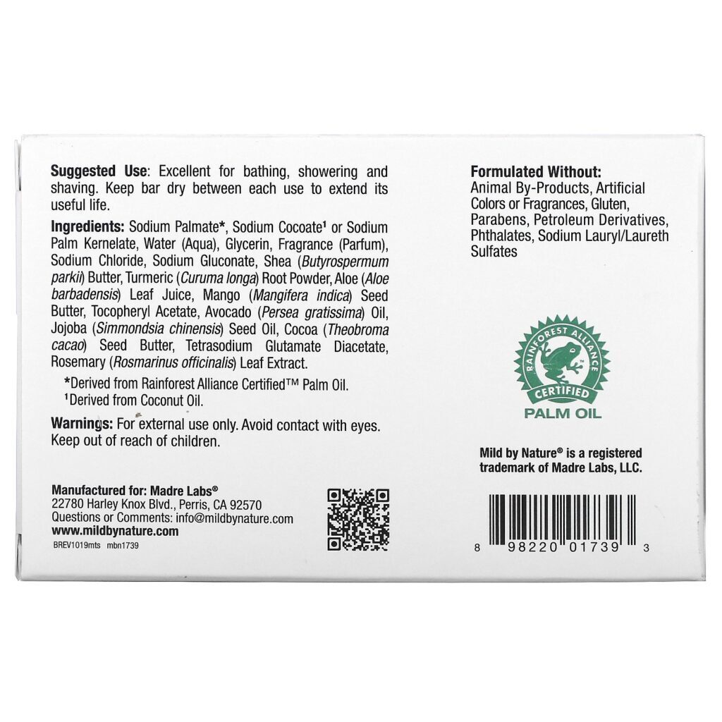 Mild By Nature, Sabonete de Manga e Cúrcuma, 141 g (5 oz) - Imagem 2