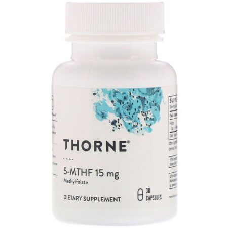 Thorne Research, 5-MTHF, 15 mg, 30 Cápsulas