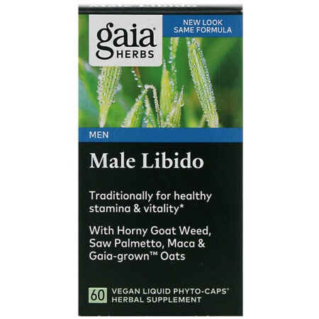 Gaia Herbs, Male Libido with Horny Goat Weed, Saw Palmetto, Maca & Gaia-Grown Oats, 60 Vegan Liquid Phyto-Caps