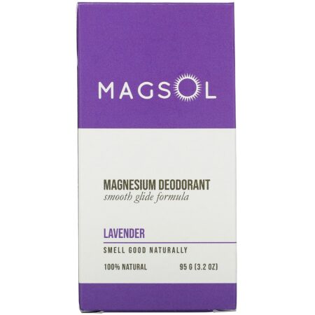 Magsol, Magnesium Deodorant, Lavender, 3.2 oz (95 g) - Image 2