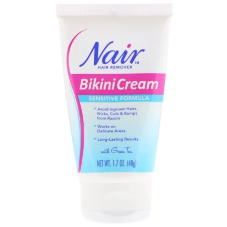 Nair, Removedor de pelos, Creme Biquíni, Fórmula Sensível, Com Chá Verde, 1,7 oz (48 g) - Image 3