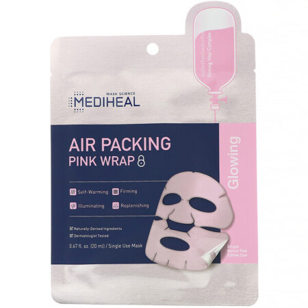 Mediheal, Air Packing, Máscara Envolvente Rosa, 5 Unidades, 20 ml (0,67 fl oz) Cada