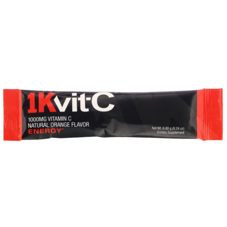 1Kvit-C, Vitamina C, Energia, Mistura Efervescente para Beber, Sabor Natural de Laranja, 1.000 mg, 30 Envelopes, 6,80 g (0,24 oz) Cada - Image 3