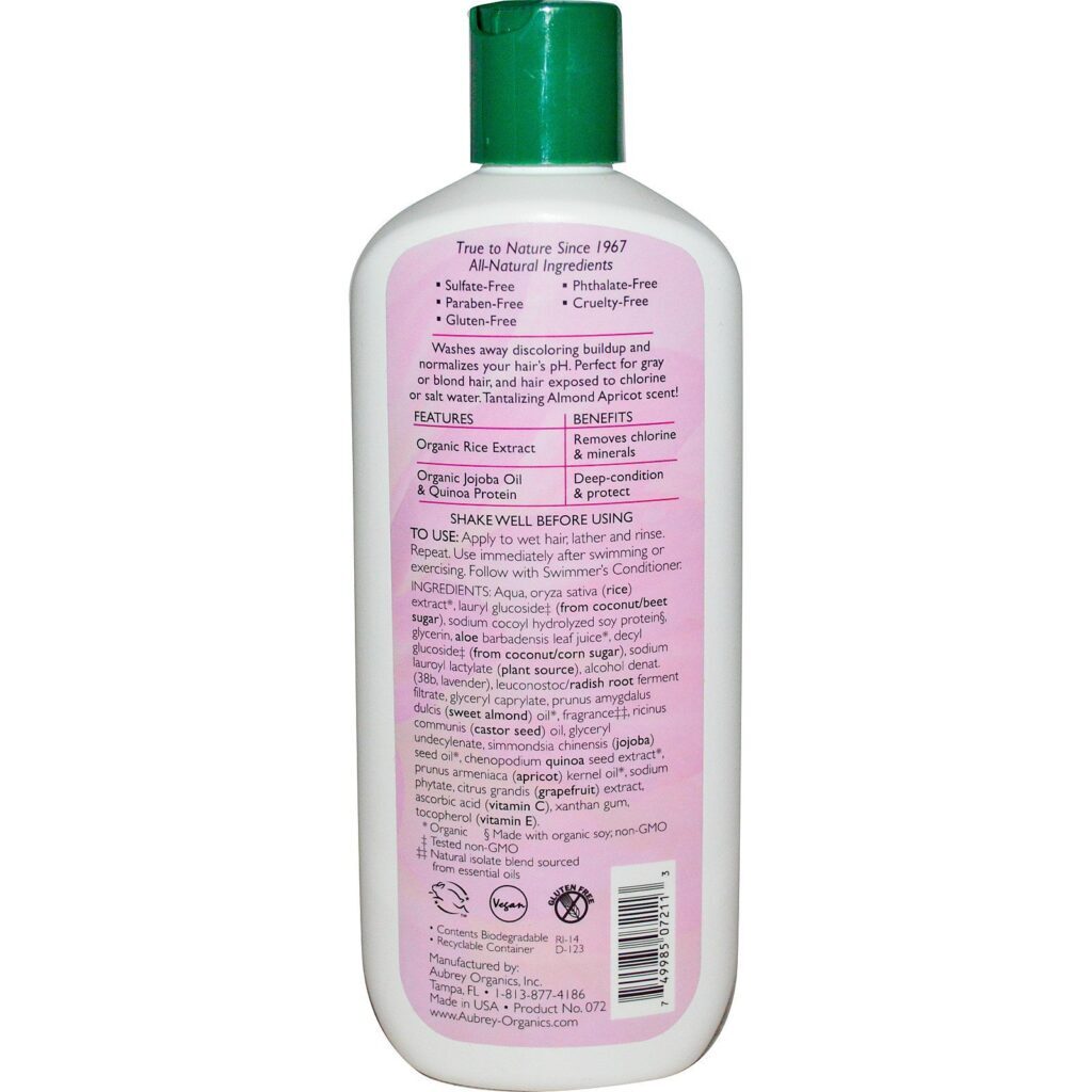 Aubrey Organics, Swimmer's Shampoo, pH Neutralizer, All Hair Types, 11 fl oz (325 ml) - Imagem 2