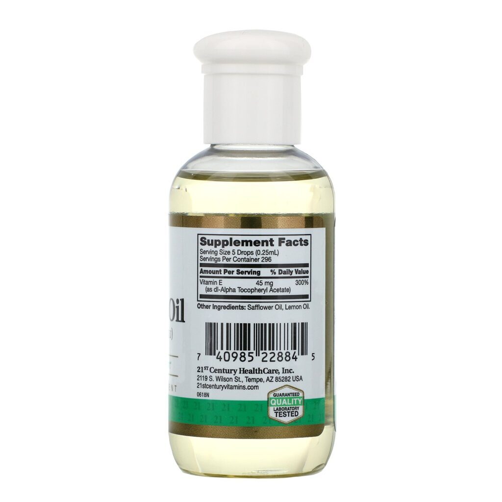 21st Century, Vitamin E Oil, 13,500 mg (30,000 IU), 2.5 fl oz (74 ml) - Imagem 2