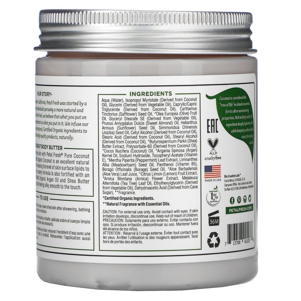 Petal Fresh, Puro, Manteiga Corporal, Ultra Hidratante, Coco, 237 ml (8 oz) - Imagem 2