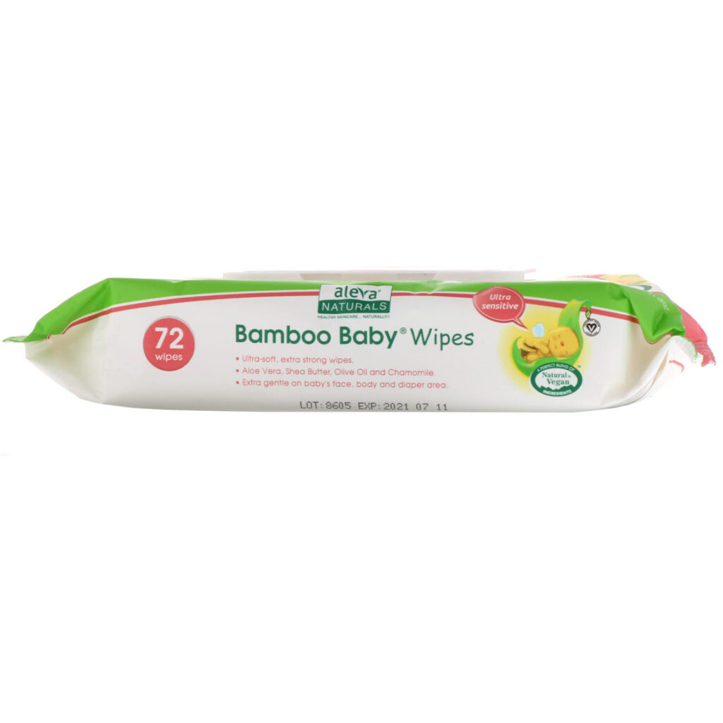 Aleva Naturals, Lenços de Bebê Bamboo, Ultra Sensíveis, 72 Lenços, 7.9 x 6.7 in (17 x 20 cm) - Imagem 2
