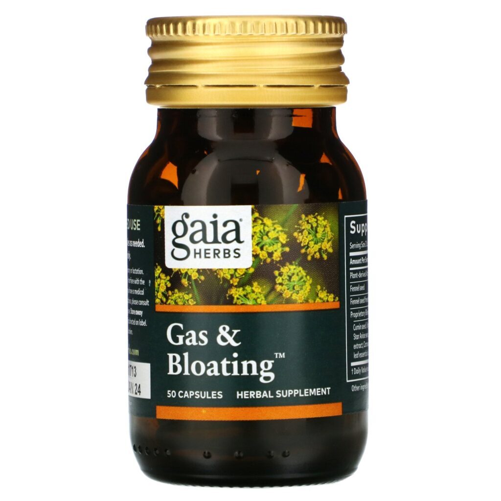 Gaia Herbs, Gas & Bloating, 50 Cápsulas Veganas - Imagem 3
