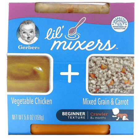 Gerber, Lil' Mixers, 8+ Months, Vegetable Chicken With Mixed Grain & Carrot, 5.6 oz (159 g)