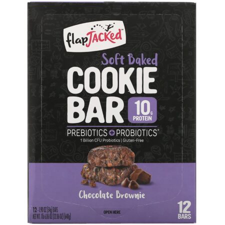 FlapJacked, Biscoitos levemente assados, Brownie de Chocolate, 12 Barras, 1,90 oz (54 g) cada - Image 2