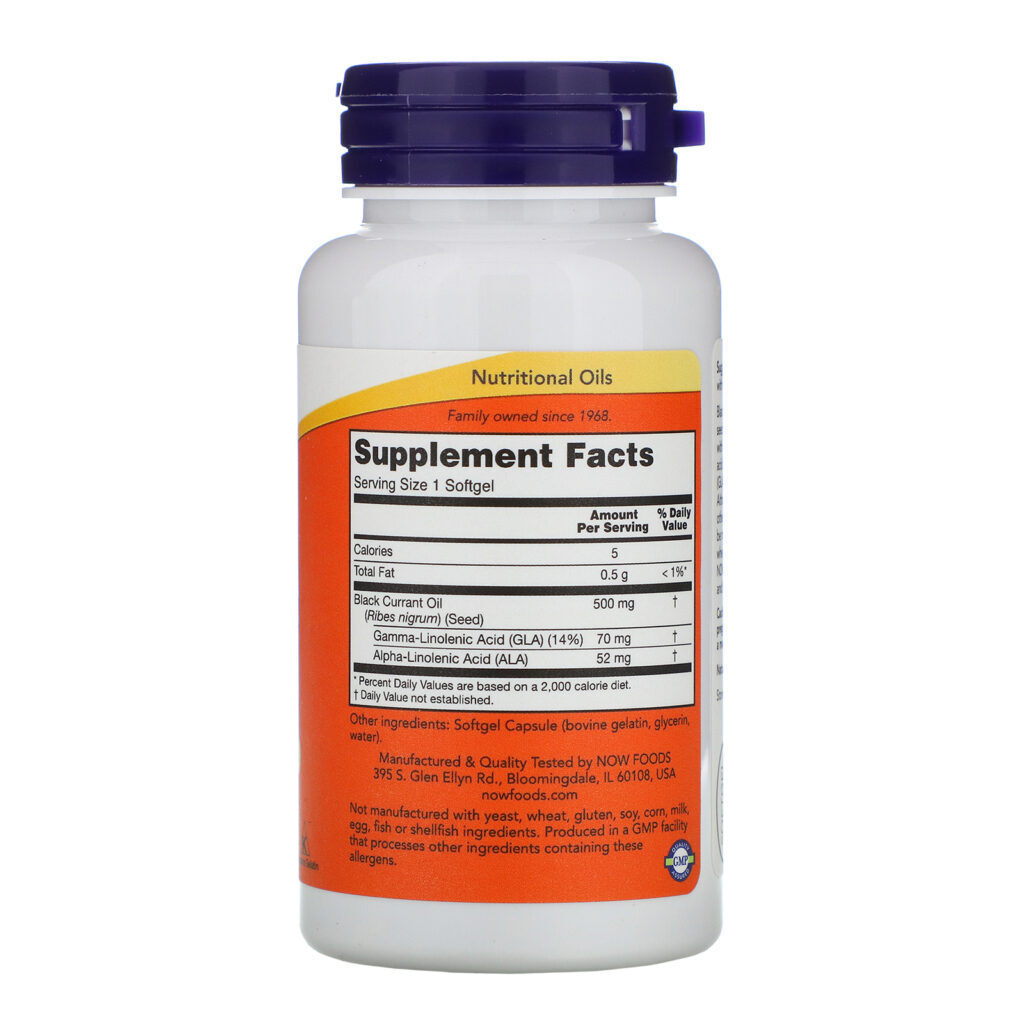 Now Foods, Óleo de Groselha, 500 mg, 100 Cápsulas Gelatinosas - Imagem 2