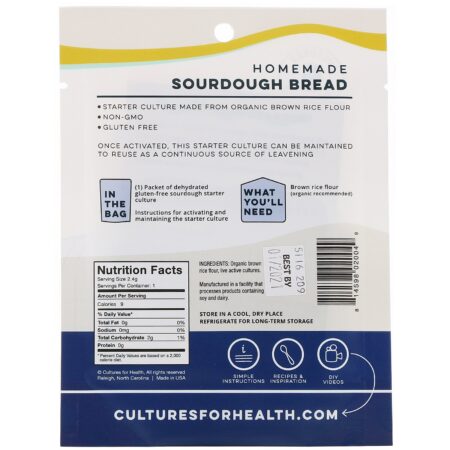 Cultures for Health, Gluten-Free Sourdough , 1 Packet, .08 oz (2.4 g) - Image 2