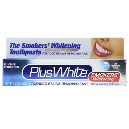 Plus White, The Smokers' Whitening Toothpaste, Cool Peppermint Flavor, 3.5 oz (100 g) - Image 2