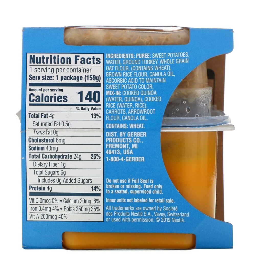 Gerber, Lil' Mixers, 8+ Months, Sweet Potato Turkey With Mixed Grain & Carrot, 5.6 oz (159 g) - Imagem 2