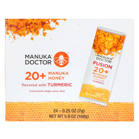 Manuka Doctor, Fusion 20+ Manuka Honey, Turmeric, 24 Sachets, 0.25 oz (7 g) Each