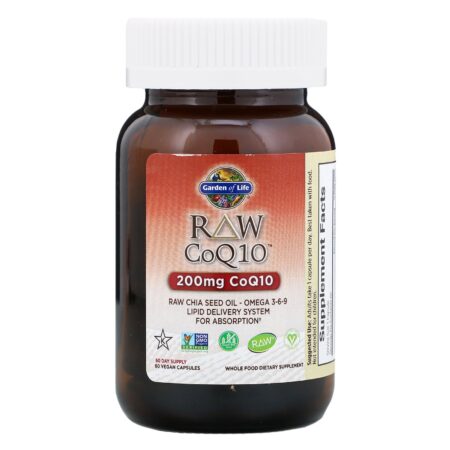 Garden of Life, RAW CoQ10, 200 mg, 60 Vegan Capsules - Image 3