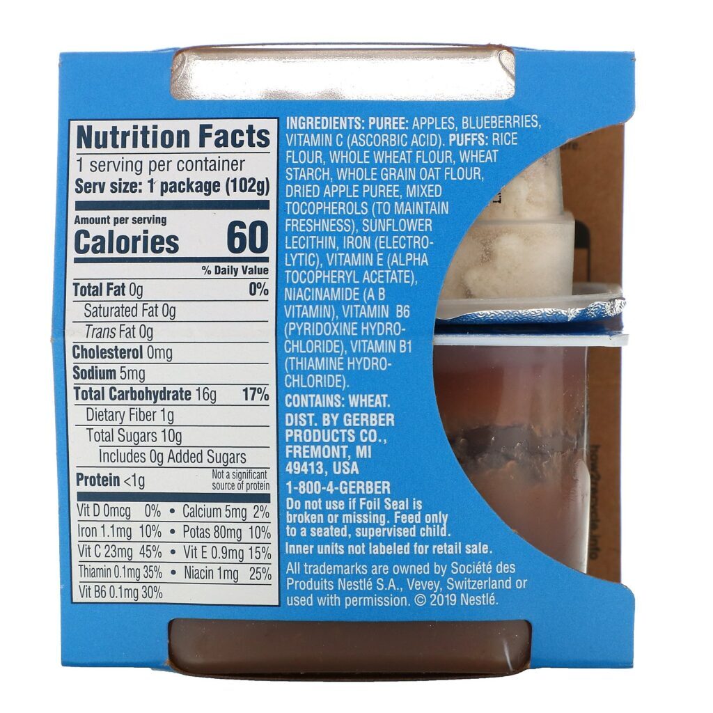 Gerber, Lil' Mixers, 8+ Months, Apple Blueberry With Puffed Grain, 3.6 oz (102 g) - Imagem 2