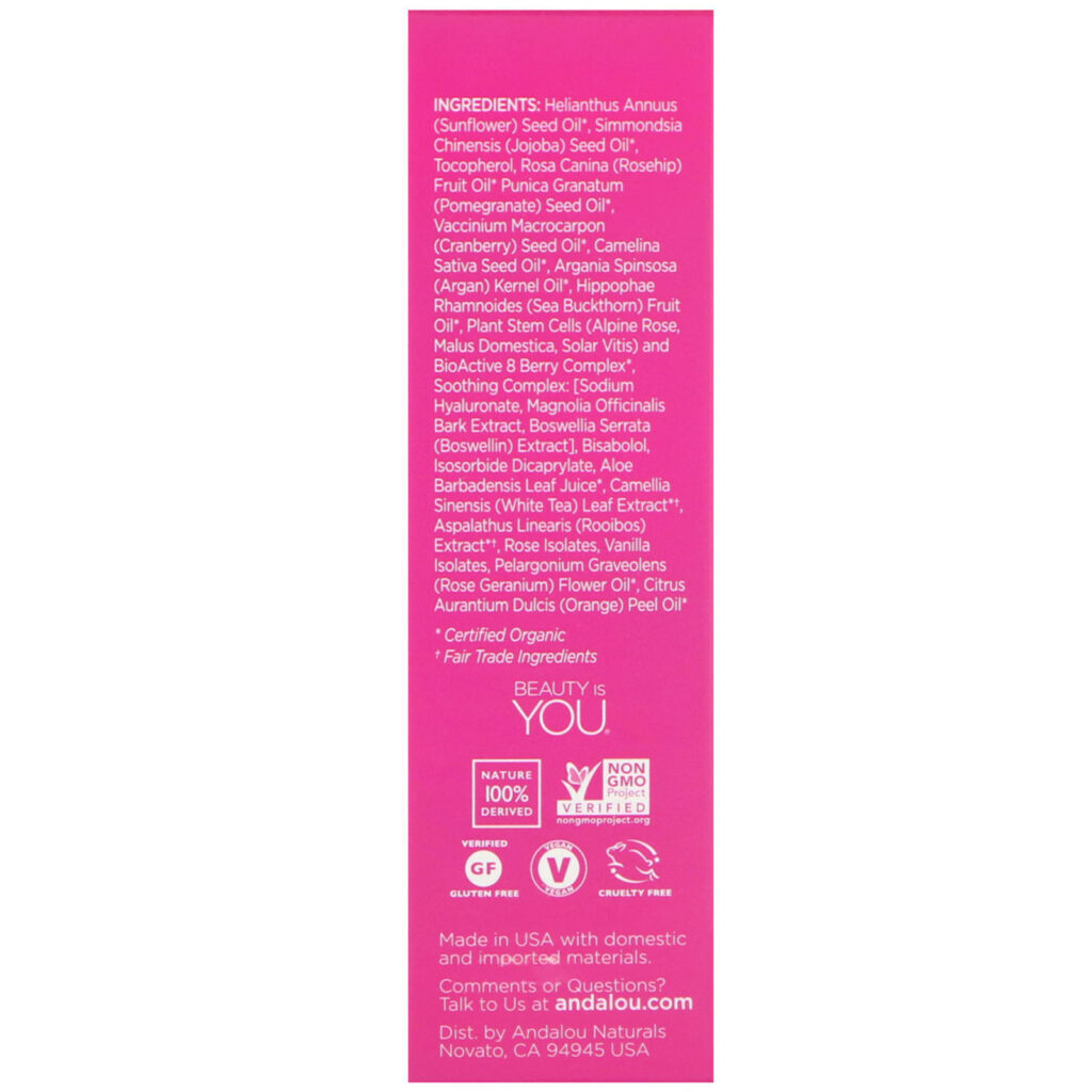 Andalou Naturals, 1000 Roses, Óleo de Beleza Marroquino, Sensível, 1 fl oz (30 ml) - Imagem 3