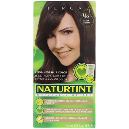 Naturtint, Coloração Capilar Permanente, Castanho Dourado 4G, 5,6 fl oz (165 ml)