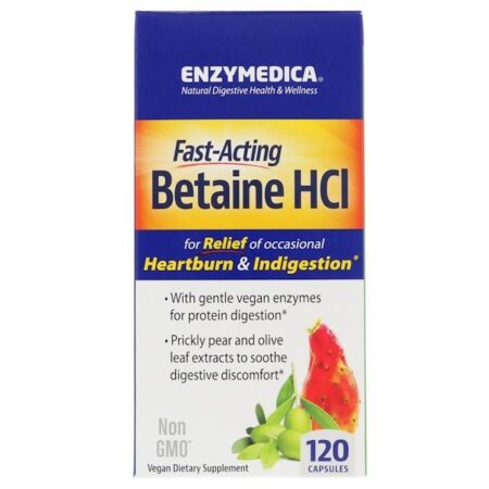 Enzymedica, HCl de Betaína, 120 Cápsulas