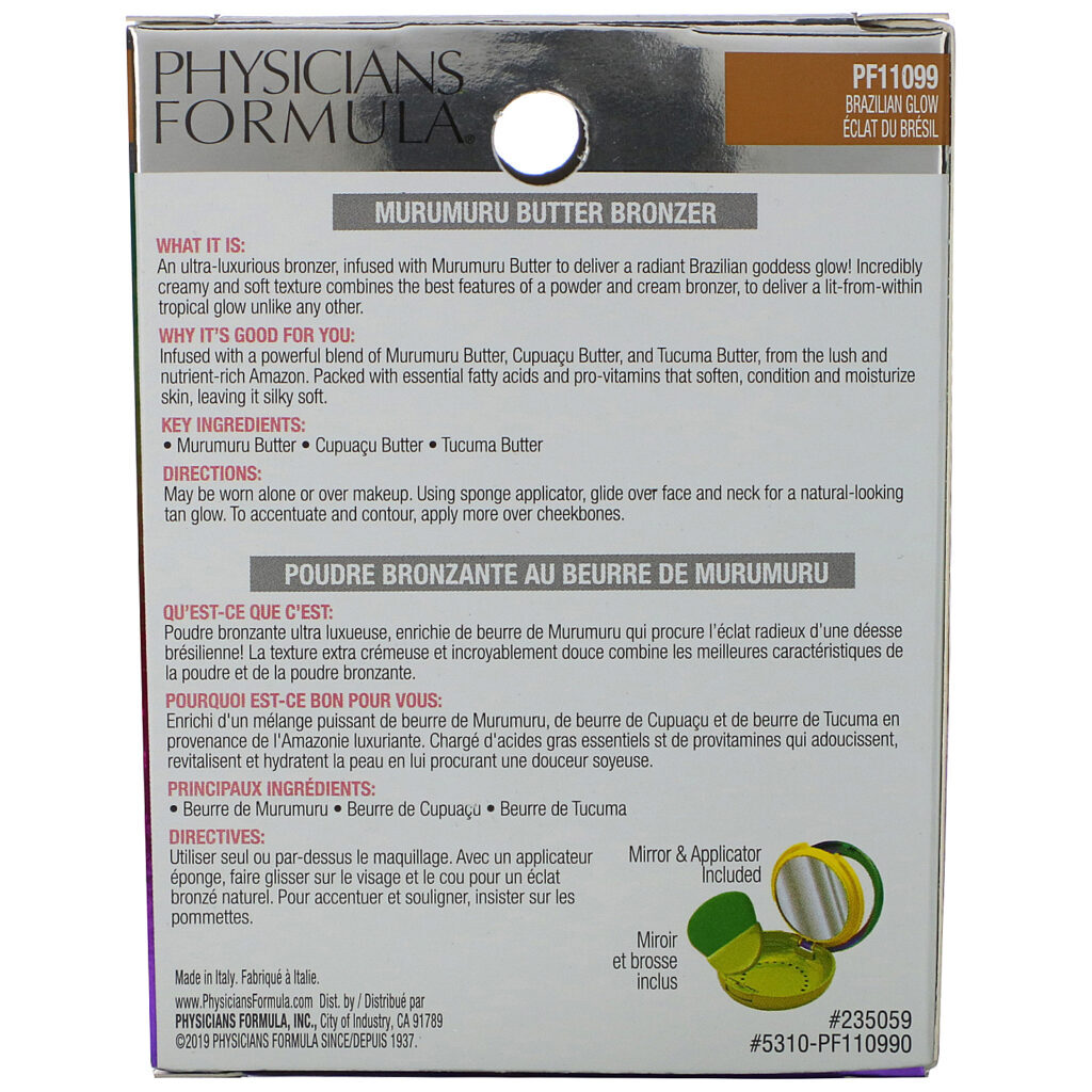 Physicians Formula, Murumuru Butter Bronzer, Brazilian Glow, 0.38 oz (11 g) - Imagem 3