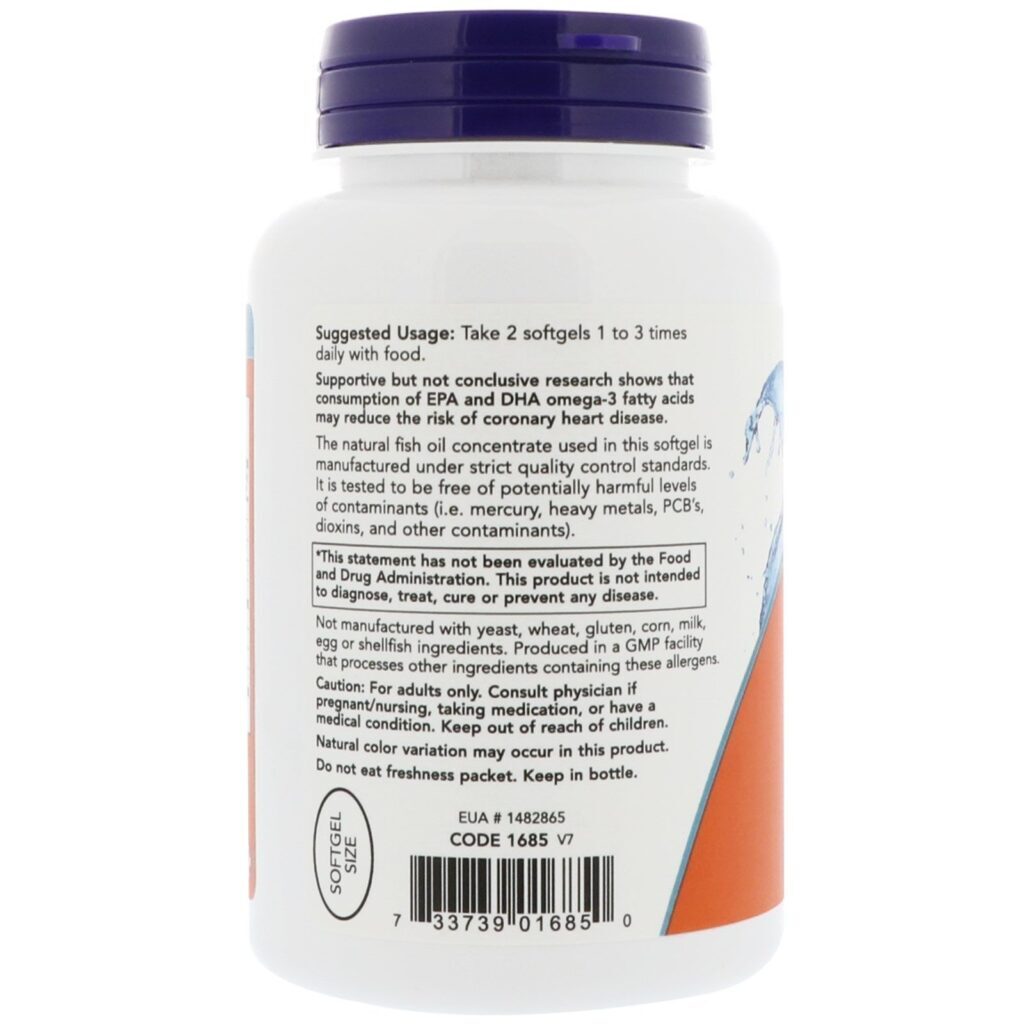 Now Foods, Ômega-3 Mini Géis, 180 Softgels - Imagem 3
