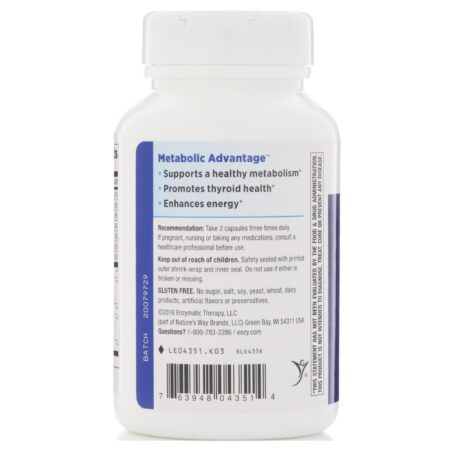 Enzymatic Therapy, Metabolic Advantage, Metabolismo, 100 cápsulas - Image 3