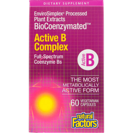 Natural Factors, BioCoenzymated, Complexo B Ativo, 60 Cápsulas Vegetais