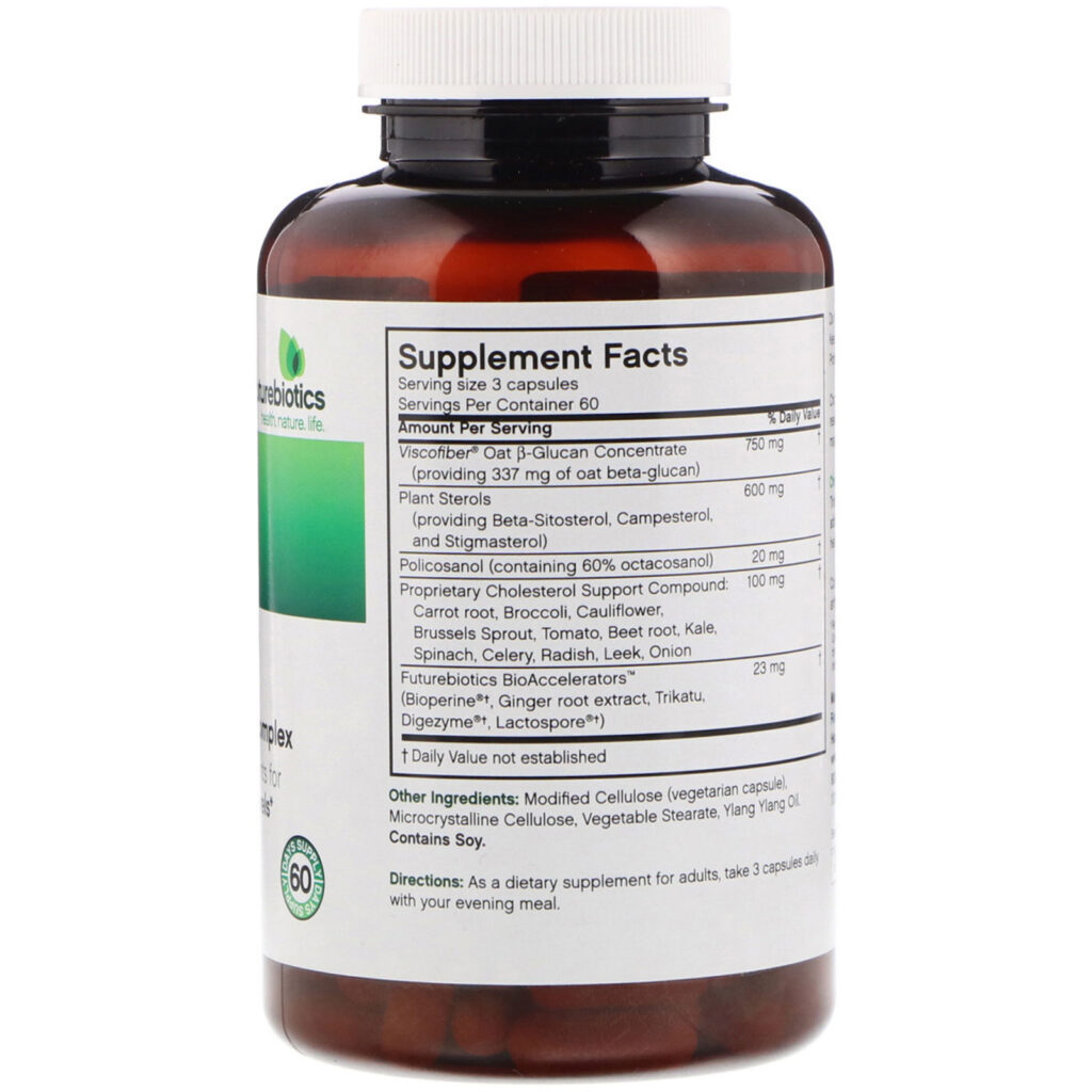 FutureBiotics, Equilíbrio do Colesterol, 180 Cápsulas Vegetarianas - Imagem 2